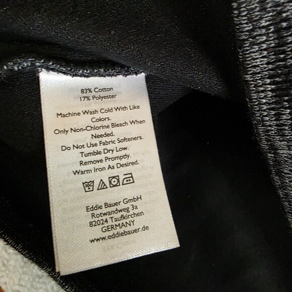 Eddie Bauer Men’s Quarter Zip Pullover Gray Heather Long Sleeve Cotton Blend - Picture 7 of 8